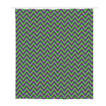 Mardi Gras Zigzag Pattern Print Polyester Shower Curtain