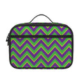 Mardi Gras Zigzag Pattern Print Portable Lunch Bag