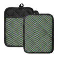 Mardi Gras Zigzag Pattern Print Pot Holders With Pocket