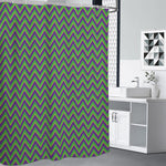 Mardi Gras Zigzag Pattern Print Premium Shower Curtain