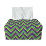 Mardi Gras Zigzag Pattern Print Rectangle Tissue Box Cover