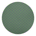 Mardi Gras Zigzag Pattern Print Round Blanket