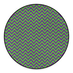 Mardi Gras Zigzag Pattern Print Round Floor Mat