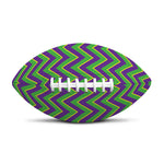 Mardi Gras Zigzag Pattern Print Rugby Ball