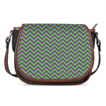 Mardi Gras Zigzag Pattern Print Saddle Bag