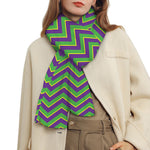 Mardi Gras Zigzag Pattern Print Scarf