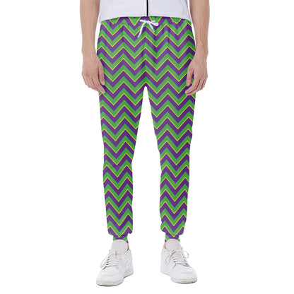 Mardi Gras Zigzag Pattern Print Scuba Joggers