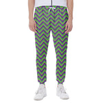 Mardi Gras Zigzag Pattern Print Scuba Joggers