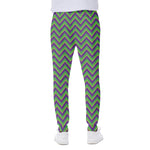 Mardi Gras Zigzag Pattern Print Scuba Joggers