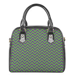 Mardi Gras Zigzag Pattern Print Shoulder Handbag