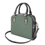 Mardi Gras Zigzag Pattern Print Shoulder Handbag
