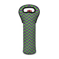Mardi Gras Zigzag Pattern Print Single Neoprene Wine Tote