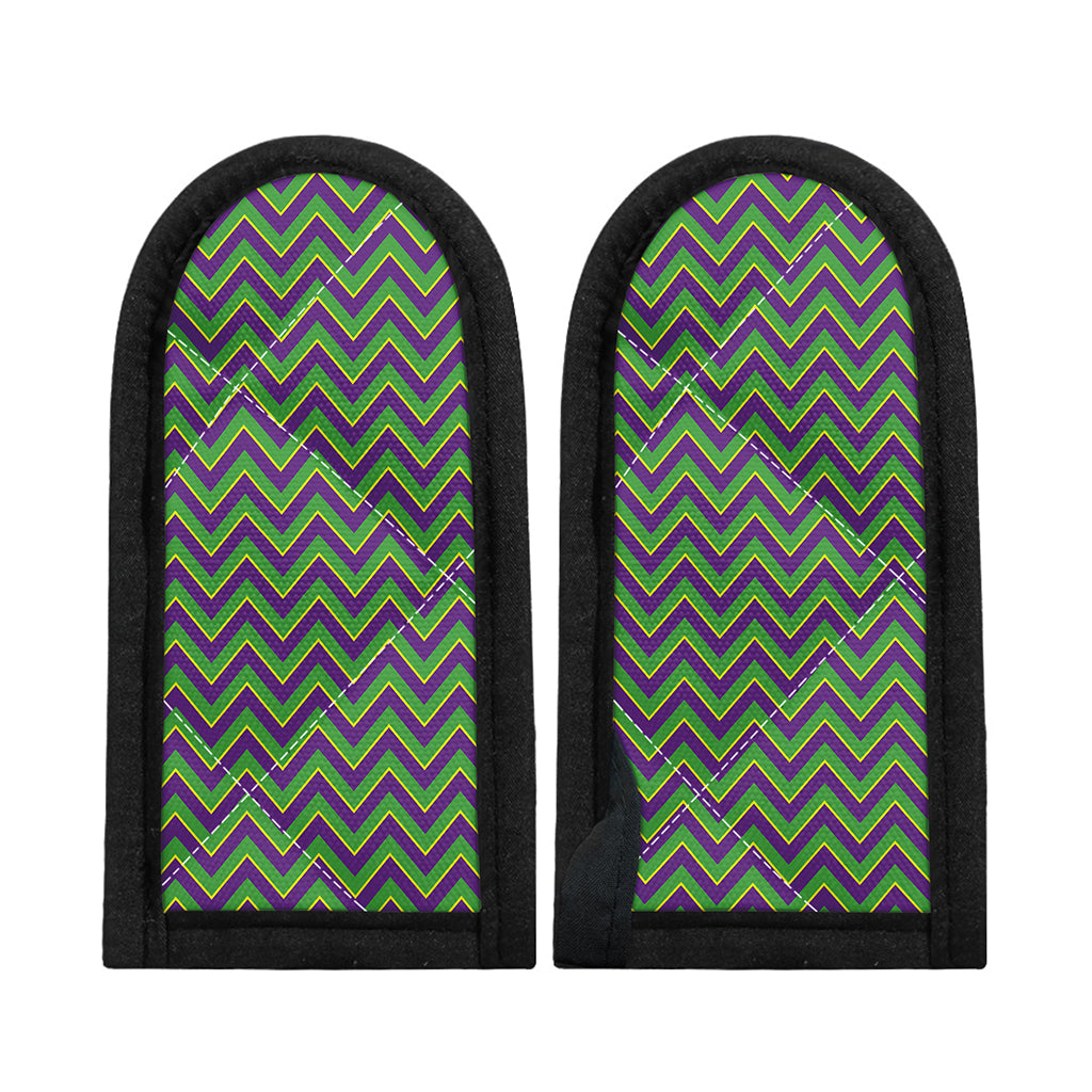 Mardi Gras Zigzag Pattern Print Skillet Handle Cover