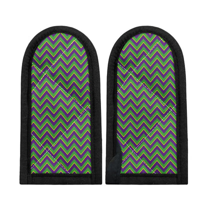 Mardi Gras Zigzag Pattern Print Skillet Handle Cover