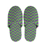 Mardi Gras Zigzag Pattern Print Slippers