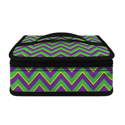 Mardi Gras Zigzag Pattern Print Small Lunch Bag