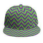 Mardi Gras Zigzag Pattern Print Snapback Cap