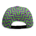 Mardi Gras Zigzag Pattern Print Snapback Cap