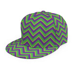 Mardi Gras Zigzag Pattern Print Snapback Cap