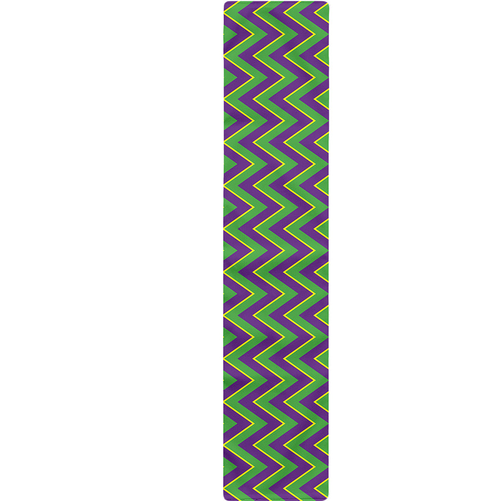 Mardi Gras Zigzag Pattern Print Table Runner