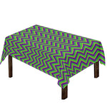 Mardi Gras Zigzag Pattern Print Tablecloth