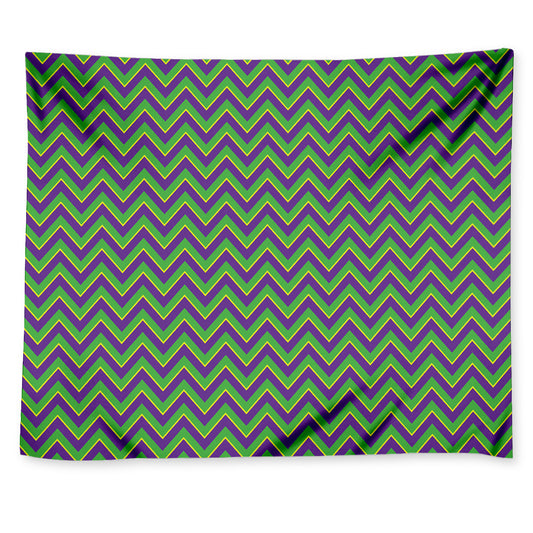 Mardi Gras Zigzag Pattern Print Tapestry