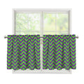 Mardi Gras Zigzag Pattern Print Tier Curtains