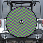 Mardi Gras Zigzag Pattern Print Tire Cover With Camera Hole