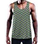 Mardi Gras Zigzag Pattern Print Training Tank Top