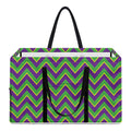 Mardi Gras Zigzag Pattern Print Utility Tote Bag
