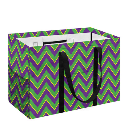 Mardi Gras Zigzag Pattern Print Utility Tote Bag