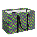Mardi Gras Zigzag Pattern Print Utility Tote Bag