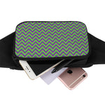 Mardi Gras Zigzag Pattern Print Waist Bag