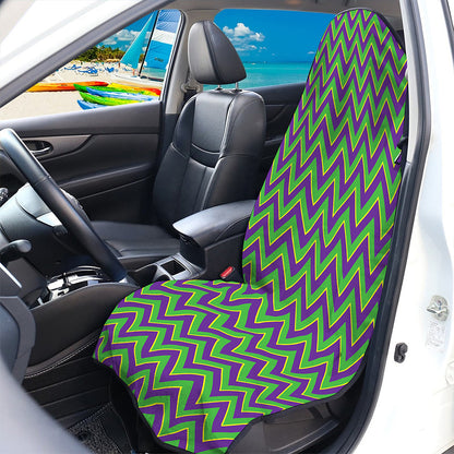 Mardi Gras Zigzag Pattern Print Waterproof Car Seat Cover