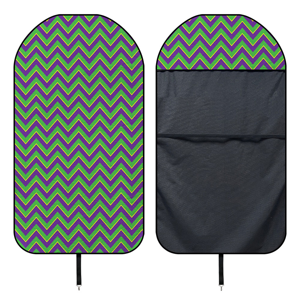 Mardi Gras Zigzag Pattern Print Waterproof Car Seat Cover