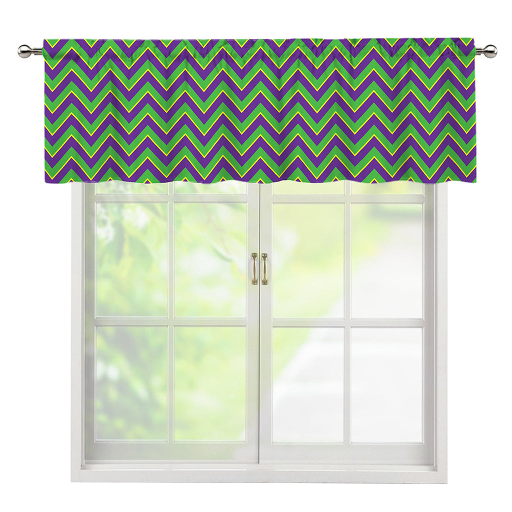 Mardi Gras Zigzag Pattern Print Window Valance