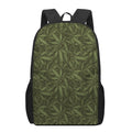 Marijuana Leaf Pattern Print 17 Inch Backpack