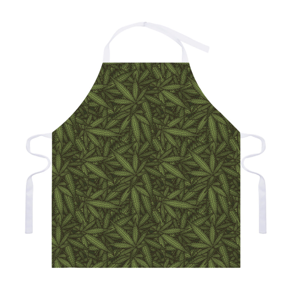 Marijuana Leaf Pattern Print Adjustable Apron