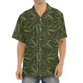 Marijuana Leaf Pattern Print Aloha Shirt