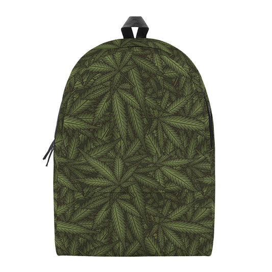 Marijuana Leaf Pattern Print Backpack