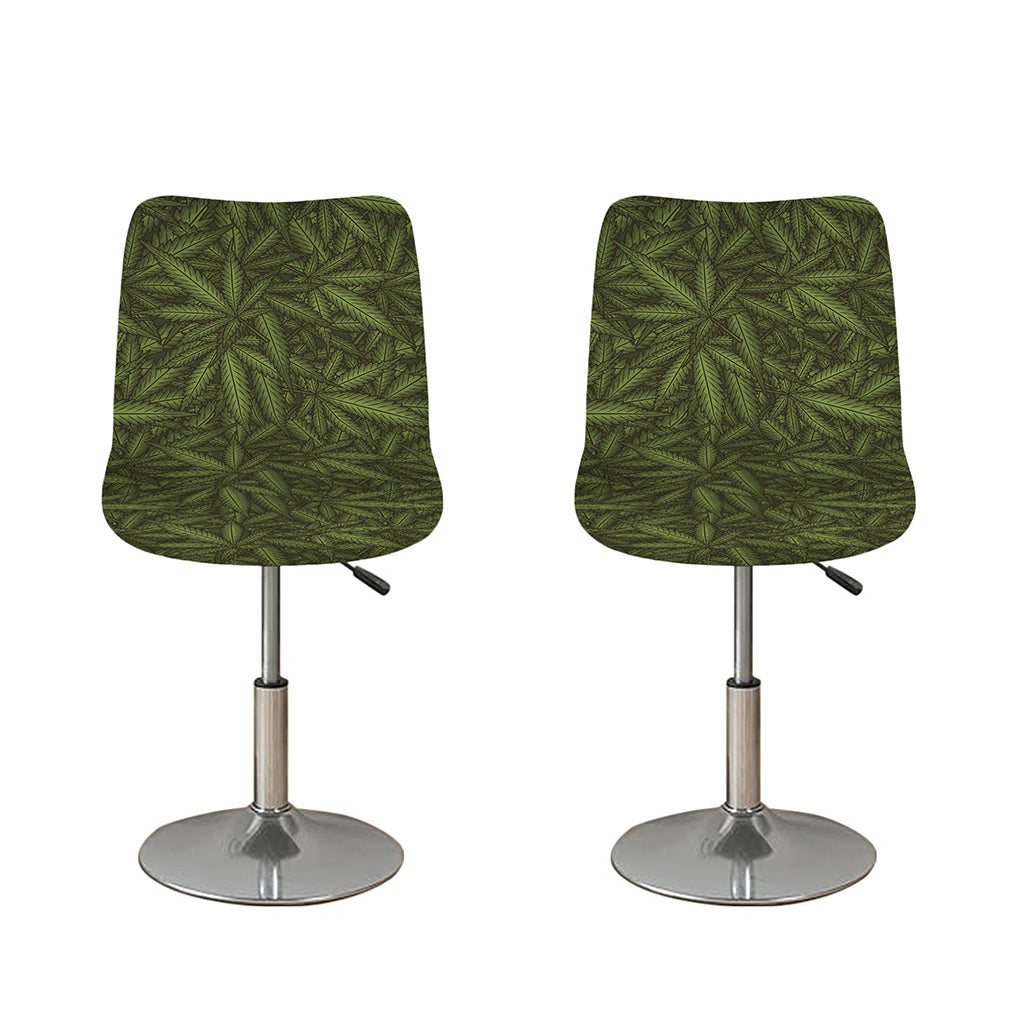 Marijuana Leaf Pattern Print Bar Stool Covers