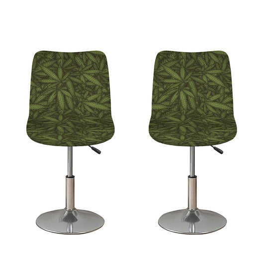 Marijuana Leaf Pattern Print Bar Stool Covers