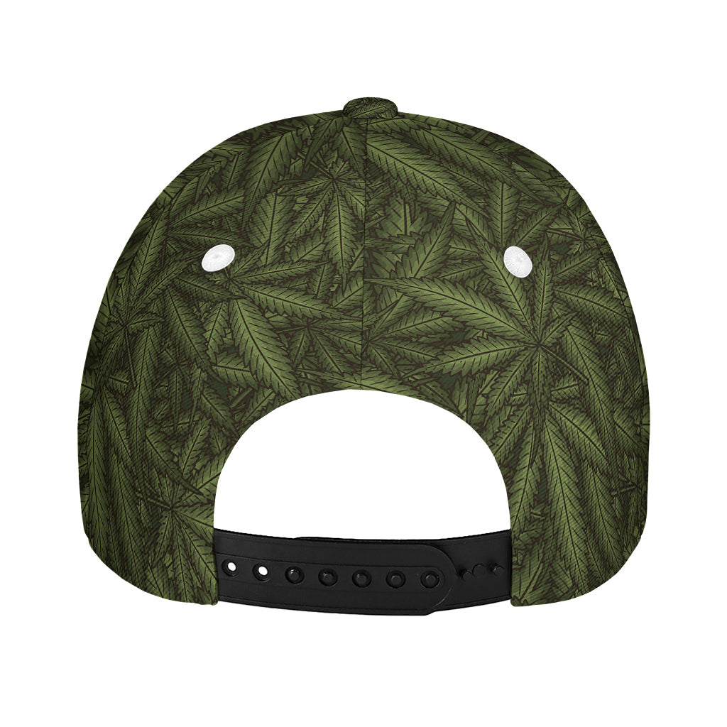Marijuana Leaf Pattern Print Baseball Cap