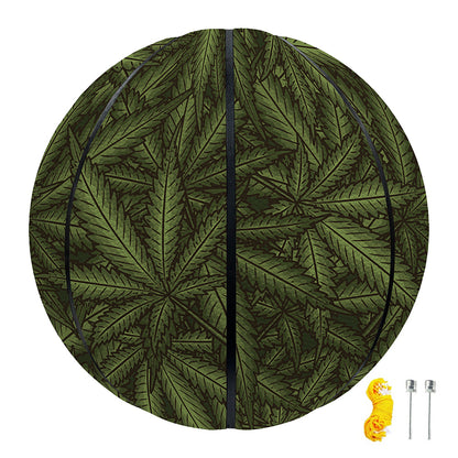 Marijuana Leaf Pattern Print Basketball