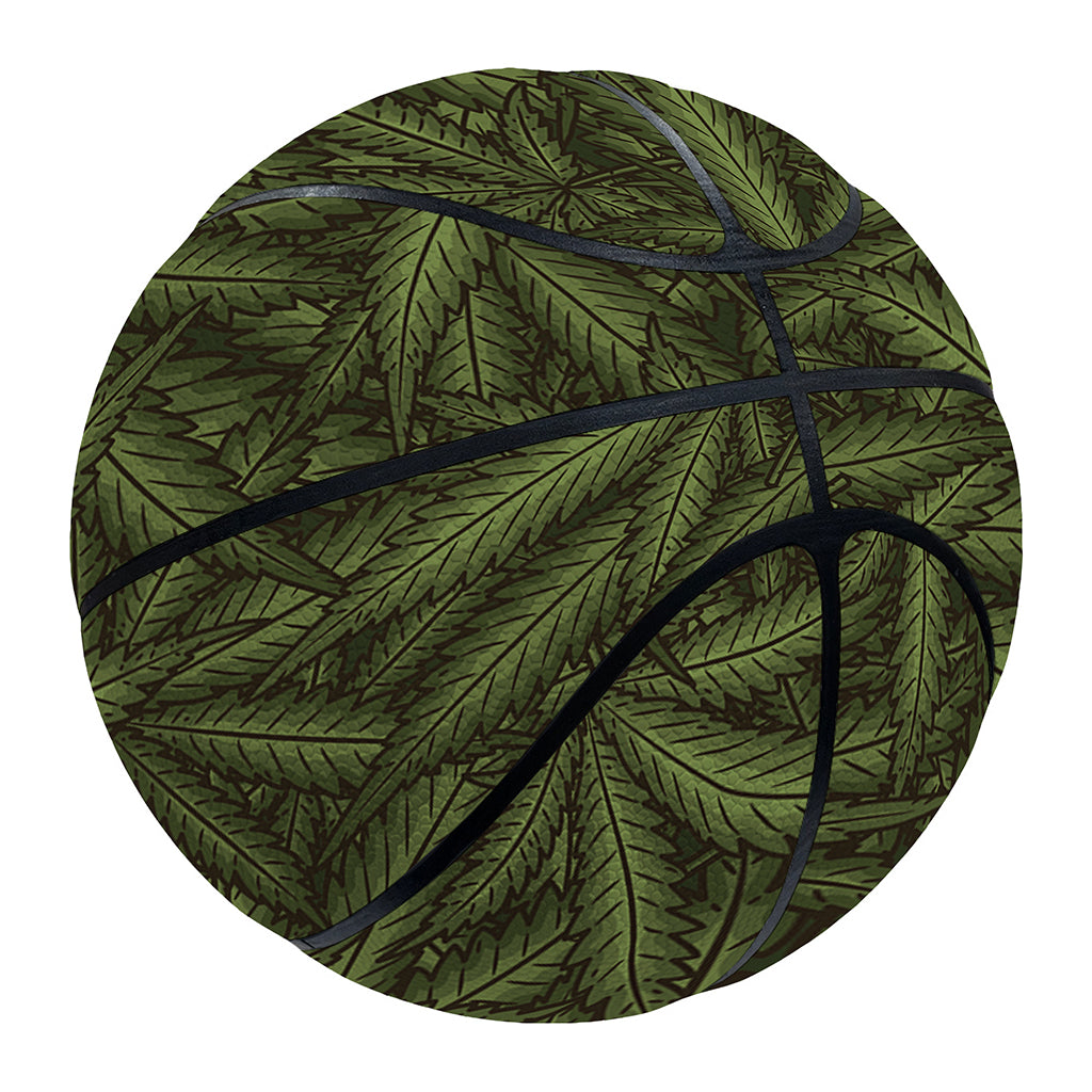 Marijuana Leaf Pattern Print Basketball