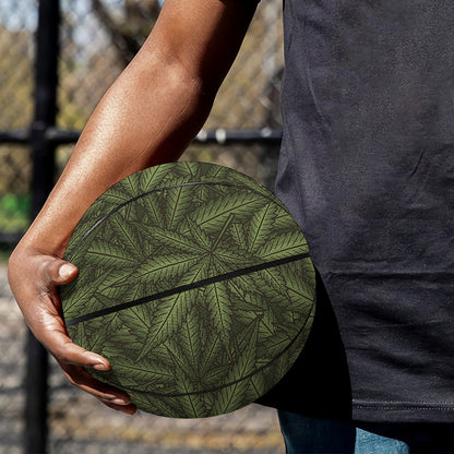 Marijuana Leaf Pattern Print Basketball