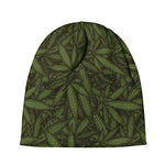 Marijuana Leaf Pattern Print Beanie