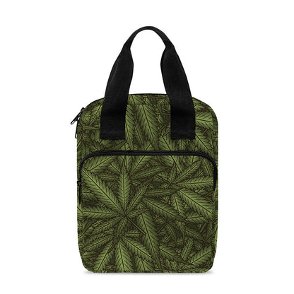 Marijuana Leaf Pattern Print Bible Tote Bag