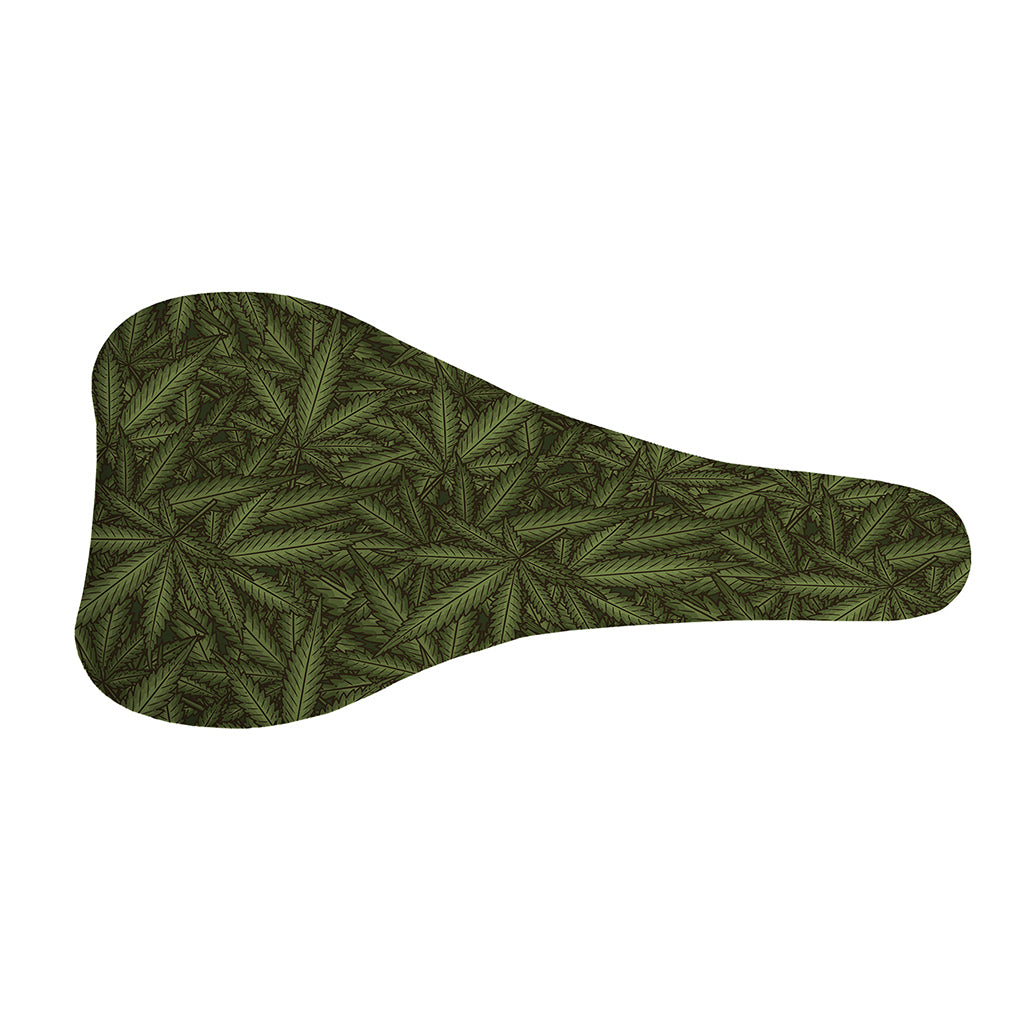 Marijuana Leaf Pattern Print Bicycle Seat Cover
