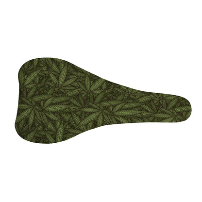 Marijuana Leaf Pattern Print Bicycle Seat Cover